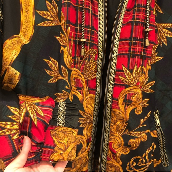 Vintage 80s 90s Gallery Printed Royal Down Puffer jacket- Mens size Medium - Picture 5 of 8